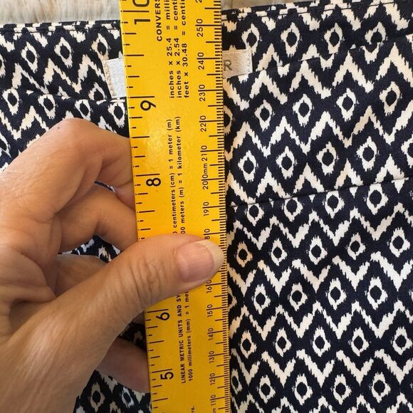 Kenar Cropped Pants Women's Size 4 Blue & White Geometric Print Trousers NEW NWT - Picture 9 of 10